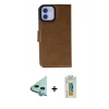 MARSİLYAN™- iPhone 12 Kılıf Siluet Işık Serisi - Siyah Polymer Nano Ekran Koruyucu + Raze Metal Kamera Lens - MI