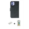 MARSİLYAN™- iPhone 12 Kılıf Siluet Işık Serisi - Siyah Polymer Nano Ekran Koruyucu + Renkli Kamera Lens Koruma Cam - YL