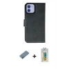 MARSİLYAN™- iPhone 12 Kılıf Siluet Işık Serisi - Siyah Polymer Nano Ekran Koruyucu + Shine Kamera Lens Koruma Cam - SABE