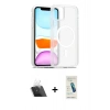 MARSİLYAN™- iPhone 12 Kılıf Siluet Minimal Prime - Şeffaf Pasifik Cam Ekran Koruyucu + Kamera Lens Koruma Cam - SF