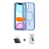 MARSİLYAN™- iPhone 12 Kılıf Siluet Minimal Prime - Şeffaf Pasifik Cam Ekran Koruyucu + Kamera Lens Koruma Cam - SF