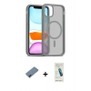 MARSİLYAN™- iPhone 12 Kılıf Siluet Minimal Prime - Şeffaf Pasifik Cam Ekran Koruyucu + Metal Kamera Lens Koruma Cam - MI