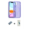 MARSİLYAN™- iPhone 12 Kılıf Siluet Minimal Prime - Şeffaf Pasifik Cam Ekran Koruyucu + Metal Kamera Lens Koruma Cam - MI