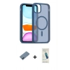 MARSİLYAN™- iPhone 12 Kılıf Siluet Minimal Prime - Şeffaf Pasifik Cam Ekran Koruyucu + Metal Kamera Lens Koruma Cam - MI