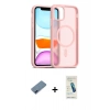 MARSİLYAN™- iPhone 12 Kılıf Siluet Minimal Prime - Şeffaf Pasifik Cam Ekran Koruyucu + Metal Kamera Lens Koruma Cam - MI