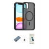 MARSİLYAN™- iPhone 12 Kılıf Siluet Minimal Prime - Şeffaf Pasifik Cam Ekran Koruyucu + Metal Kamera Lens Koruma Cam - MI