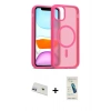 MARSİLYAN™- iPhone 12 Kılıf Siluet Minimal Prime - Şeffaf Pasifik Cam Ekran Koruyucu + Rainbow Kamera Lens Koruma Cam - MR