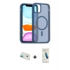 MARSİLYAN™- iPhone 12 Kılıf Siluet Minimal Prime - Şeffaf Pasifik Cam Ekran Koruyucu + Rainbow Kamera Lens Koruma Cam - YL