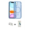 MARSİLYAN™- iPhone 12 Kılıf Siluet Minimal Prime - Şeffaf Pasifik Cam Ekran Koruyucu + Rainbow Kamera Lens Koruma Cam - MR