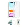MARSİLYAN™- iPhone 12 Kılıf Siluet Minimal Prime - Şeffaf Pasifik Cam Ekran Koruyucu + Raze Metal Kamera Lens - MI
