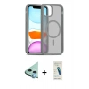 MARSİLYAN™- iPhone 12 Kılıf Siluet Minimal Prime - Şeffaf Pasifik Cam Ekran Koruyucu + Raze Metal Kamera Lens - MI