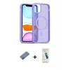 MARSİLYAN™- iPhone 12 Kılıf Siluet Minimal Prime - Şeffaf Pasifik Cam Ekran Koruyucu + Shine Kamera Lens Koruma Cam - PE
