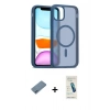 MARSİLYAN™- iPhone 12 Kılıf Siluet Minimal Prime - Şeffaf Pasifik Cam Ekran Koruyucu + Shine Kamera Lens Koruma Cam - MI