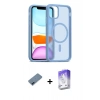 MARSİLYAN™- iPhone 12 Kılıf Siluet Minimal Prime - Siyah Bilvis 5in1 3D Magic Cam Ekran Koruyucu + Metal Kamera Lens Koruma Cam - MI
