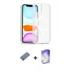 MARSİLYAN™- iPhone 12 Kılıf Siluet Minimal Prime - Siyah Bilvis 5in1 3D Magic Cam Ekran Koruyucu + Metal Kamera Lens Koruma Cam - AKYL