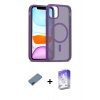 MARSİLYAN™- iPhone 12 Kılıf Siluet Minimal Prime - Siyah Bilvis 5in1 3D Magic Cam Ekran Koruyucu + Metal Kamera Lens Koruma Cam - MI