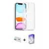 MARSİLYAN™- iPhone 12 Kılıf Siluet Minimal Prime - Siyah Bilvis 5in1 3D Magic Cam Ekran Koruyucu + Rainbow Kamera Lens Koruma Cam - YL