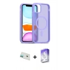 MARSİLYAN™- iPhone 12 Kılıf Siluet Minimal Prime - Siyah Bilvis 5in1 3D Magic Cam Ekran Koruyucu + Rainbow Kamera Lens Koruma Cam - YL
