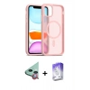 MARSİLYAN™- iPhone 12 Kılıf Siluet Minimal Prime - Siyah Bilvis 5in1 3D Magic Cam Ekran Koruyucu + Raze Metal Kamera Lens - KI