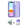 MARSİLYAN™- iPhone 12 Kılıf Siluet Minimal Prime - Siyah Bilvis 5in1 3D Magic Cam Ekran Koruyucu + Raze Metal Kamera Lens - KI