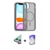 MARSİLYAN™- iPhone 12 Kılıf Siluet Minimal Prime - Siyah Bilvis 5in1 3D Magic Cam Ekran Koruyucu + Raze Metal Kamera Lens - KI
