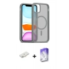 MARSİLYAN™- iPhone 12 Kılıf Siluet Minimal Prime - Siyah Bilvis 5in1 3D Magic Cam Ekran Koruyucu + Renkli Kamera Lens Koruma Cam - YL