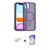 MARSİLYAN™- iPhone 12 Kılıf Siluet Minimal Prime - Siyah Bilvis 5in1 3D Magic Cam Ekran Koruyucu + Renkli Kamera Lens Koruma Cam - YL