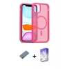 MARSİLYAN™- iPhone 12 Kılıf Siluet Minimal Prime - Siyah Bilvis 5in1 3D Magic Cam Ekran Koruyucu + Shine Kamera Lens Koruma Cam - SABE