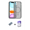MARSİLYAN™- iPhone 12 Kılıf Siluet Minimal Prime - Siyah Bilvis 5in1 3D Magic Cam Ekran Koruyucu + Shine Kamera Lens Koruma Cam - SABE
