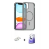 MARSİLYAN™- iPhone 12 Kılıf Siluet Minimal Prime - Siyah Bilvis 5in1 5D Magic Hayalet Cam Ekran Koruyucu + Renkli Kamera Lens Koruma Cam - SI