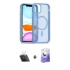 MARSİLYAN™- iPhone 12 Kılıf Siluet Minimal Prime - Siyah Bilvis 5in1 5D Magic Hayalet Cam Ekran Koruyucu + Kamera Lens Koruma Cam - SF