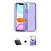 MARSİLYAN™- iPhone 12 Kılıf Siluet Minimal Prime - Siyah Bilvis 5in1 5D Magic Hayalet Cam Ekran Koruyucu + Kamera Lens Koruma Cam - SF