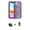 MARSİLYAN™- iPhone 12 Kılıf Siluet Minimal Prime - Siyah Joko Magic 5D Hayalet Cam + Kamera Lens Koruma Cam - SF