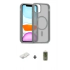 MARSİLYAN™- iPhone 12 Kılıf Siluet Minimal Prime - Siyah Joko Magic 5D Hayalet Cam + Renkli Kamera Lens Koruma Cam - PE