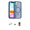 MARSİLYAN™- iPhone 12 Kılıf Siluet Minimal Prime - Siyah Joko Magic 5D Hayalet Cam + Renkli Kamera Lens Koruma Cam - PE