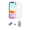 MARSİLYAN™- iPhone 12 Kılıf Siluet Minimal Prime - Siyah Polymer Nano Ekran Koruyucu + Metal Kamera Lens Koruma Cam - GD