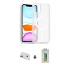 MARSİLYAN™- iPhone 12 Kılıf Siluet Minimal Prime - Siyah Polymer Nano Ekran Koruyucu + Rainbow Kamera Lens Koruma Cam - MR