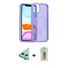 MARSİLYAN™- iPhone 12 Kılıf Siluet Minimal Prime - Siyah Polymer Nano Ekran Koruyucu + Raze Metal Kamera Lens - MI