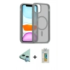 MARSİLYAN™- iPhone 12 Kılıf Siluet Minimal Prime - Siyah Polymer Nano Ekran Koruyucu + Raze Metal Kamera Lens - MI