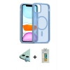 MARSİLYAN™- iPhone 12 Kılıf Siluet Minimal Prime - Siyah Polymer Nano Ekran Koruyucu + Raze Metal Kamera Lens - MI