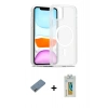 MARSİLYAN™- iPhone 12 Kılıf Siluet Minimal Prime - Siyah Polymer Nano Ekran Koruyucu + Shine Kamera Lens Koruma Cam - GI