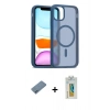 MARSİLYAN™- iPhone 12 Kılıf Siluet Minimal Prime - Siyah Polymer Nano Ekran Koruyucu + Shine Kamera Lens Koruma Cam - MI