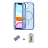 MARSİLYAN™- iPhone 12 Kılıf Siluet Minimal Prime - Siyah Polymer Nano Ekran Koruyucu + Shine Kamera Lens Koruma Cam - GS