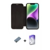 MARSİLYAN™- iPhone 12 Kılıf Siluet Minimal Serisi - Siyah Bilvis 5in1 3D Magic Cam Ekran Koruyucu + Gold Shine Kamera Lens Koruma Cam