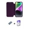 MARSİLYAN™- iPhone 12 Kılıf Siluet Minimal Serisi - Siyah Bilvis 5in1 3D Magic Cam Ekran Koruyucu + Gümüş Shine Kamera Lens Koruma Cam