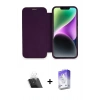 MARSİLYAN™- iPhone 12 Kılıf Siluet Minimal Serisi - Siyah Bilvis 5in1 3D Magic Cam Ekran Koruyucu + Kamera Lens Koruma Cam - SF