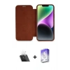 MARSİLYAN™- iPhone 12 Kılıf Siluet Minimal Serisi - Siyah Bilvis 5in1 3D Magic Cam Ekran Koruyucu + Kamera Lens Koruma Cam - SF