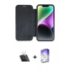 MARSİLYAN™- iPhone 12 Kılıf Siluet Minimal Serisi - Siyah Bilvis 5in1 3D Magic Cam Ekran Koruyucu + Kamera Lens Koruma Cam - SF