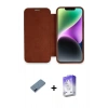MARSİLYAN™- iPhone 12 Kılıf Siluet Minimal Serisi - Siyah Bilvis 5in1 3D Magic Cam Ekran Koruyucu + Metal Kamera Lens Koruma Cam - MI