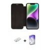 MARSİLYAN™- iPhone 12 Kılıf Siluet Minimal Serisi - Siyah Bilvis 5in1 3D Magic Cam Ekran Koruyucu + Renkli Kamera Lens Koruma Cam - SI
